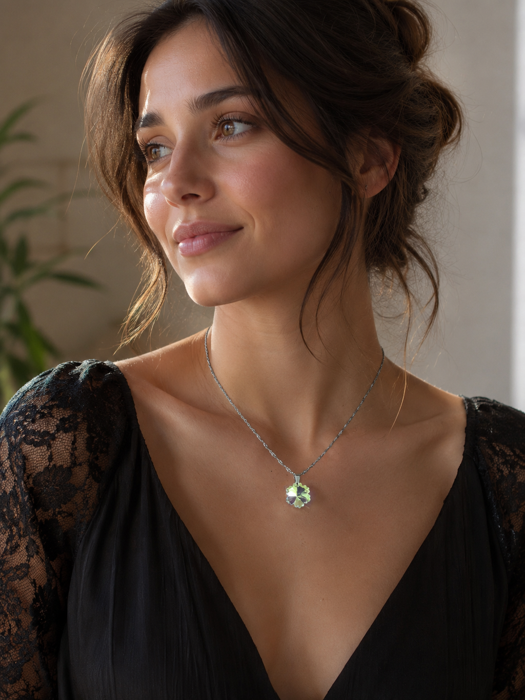Collier petit flocon en cristal argent