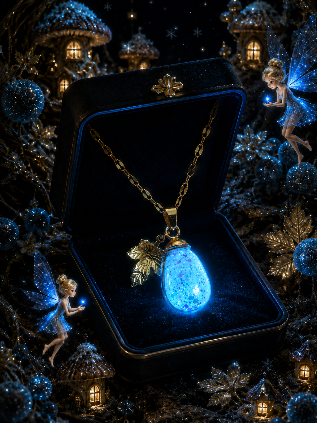 Collier petit Raisin bleu givré — Éclat de topaze