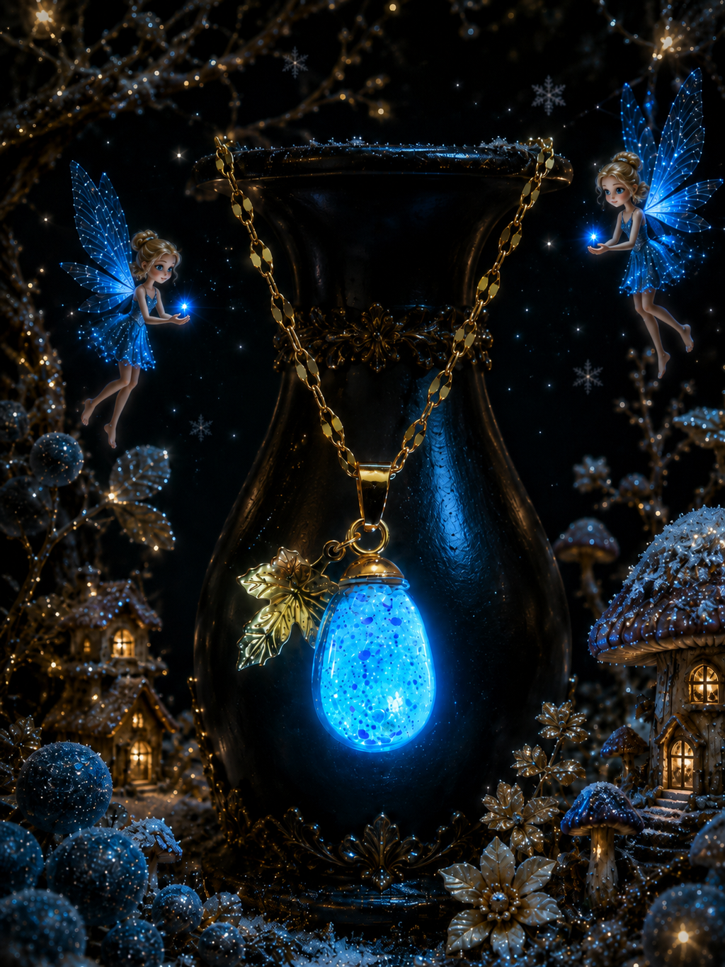 Collier petit Raisin bleu givré — Éclat de topaze