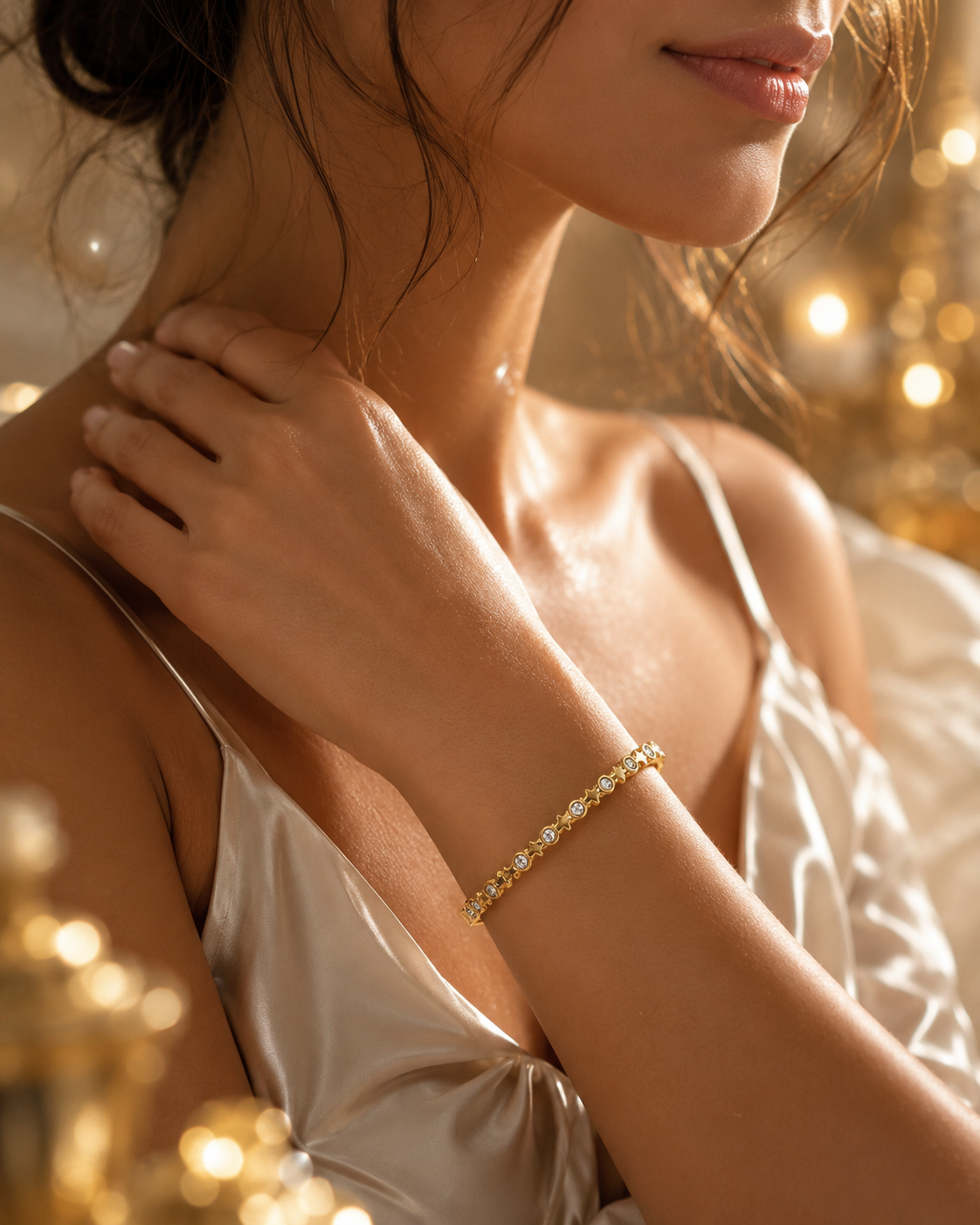 Le bracelet jonc doré étoilé