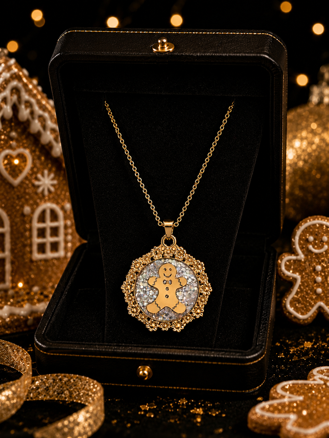 Collier petit biscuit fluorescent enchanté