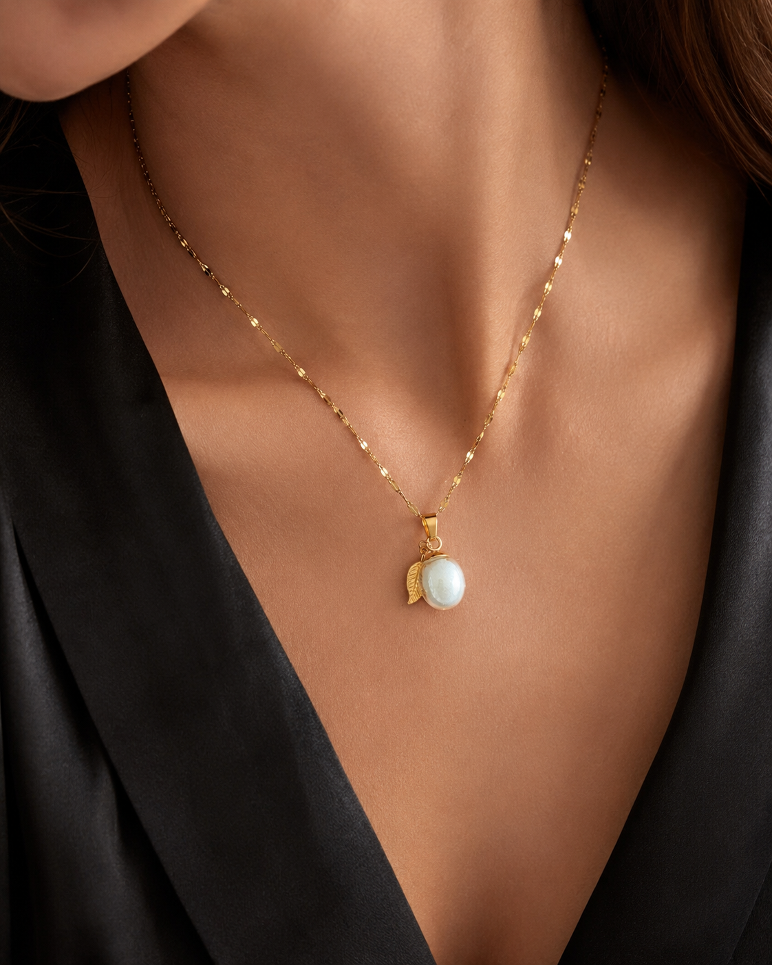 Collier or enchanté prune magique des fées
