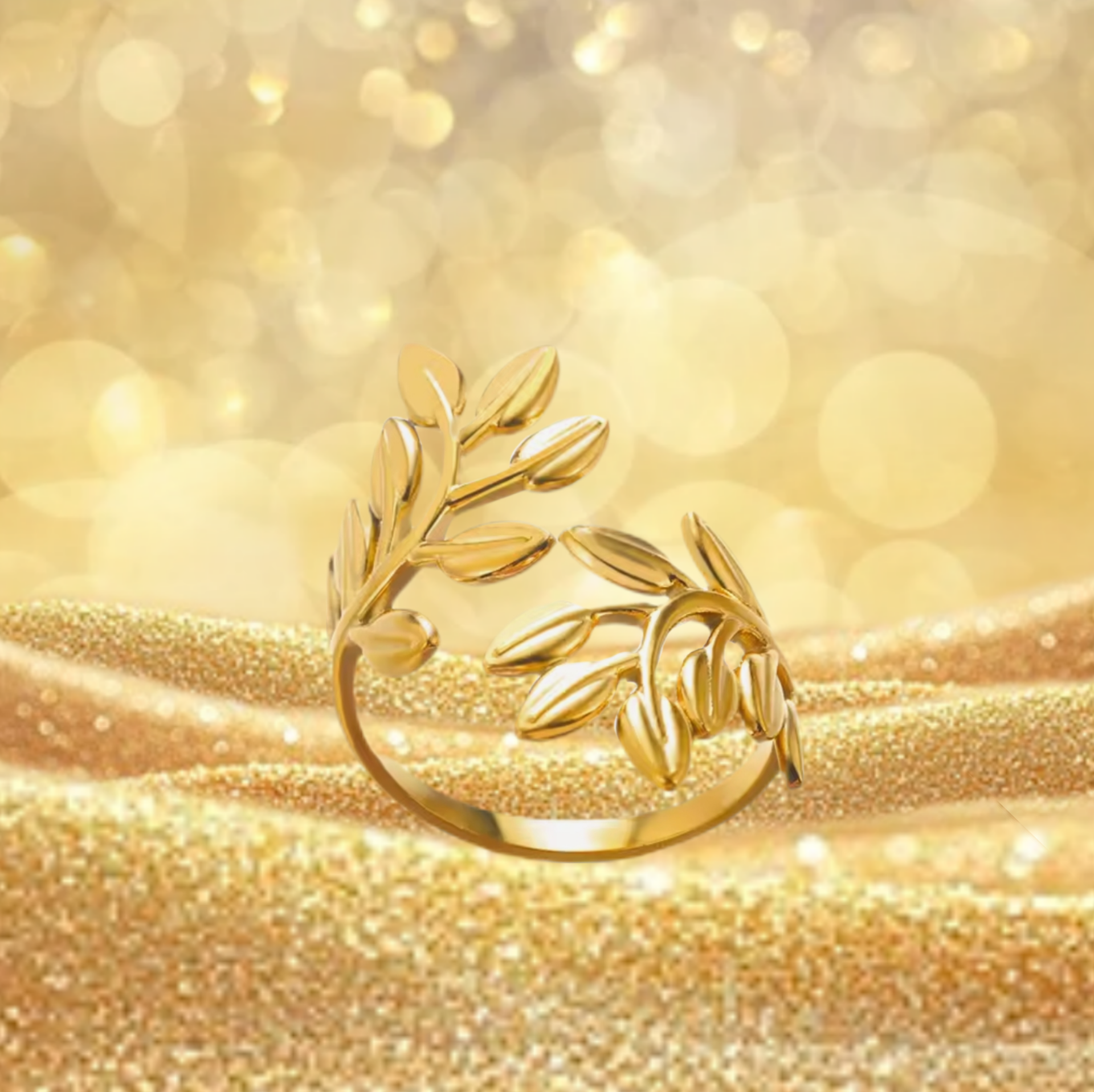 Bague 2 feuilles