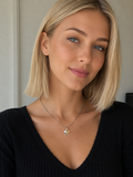 Collier grosse étoile du ciel en cristal argent