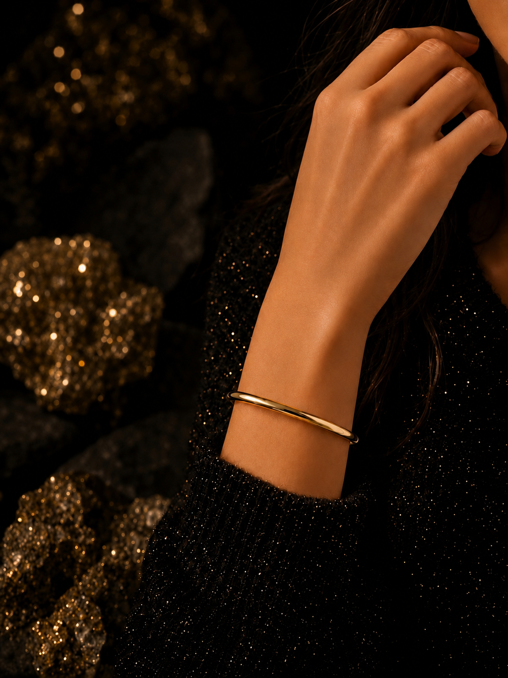 Bracelet jonc rigide doré