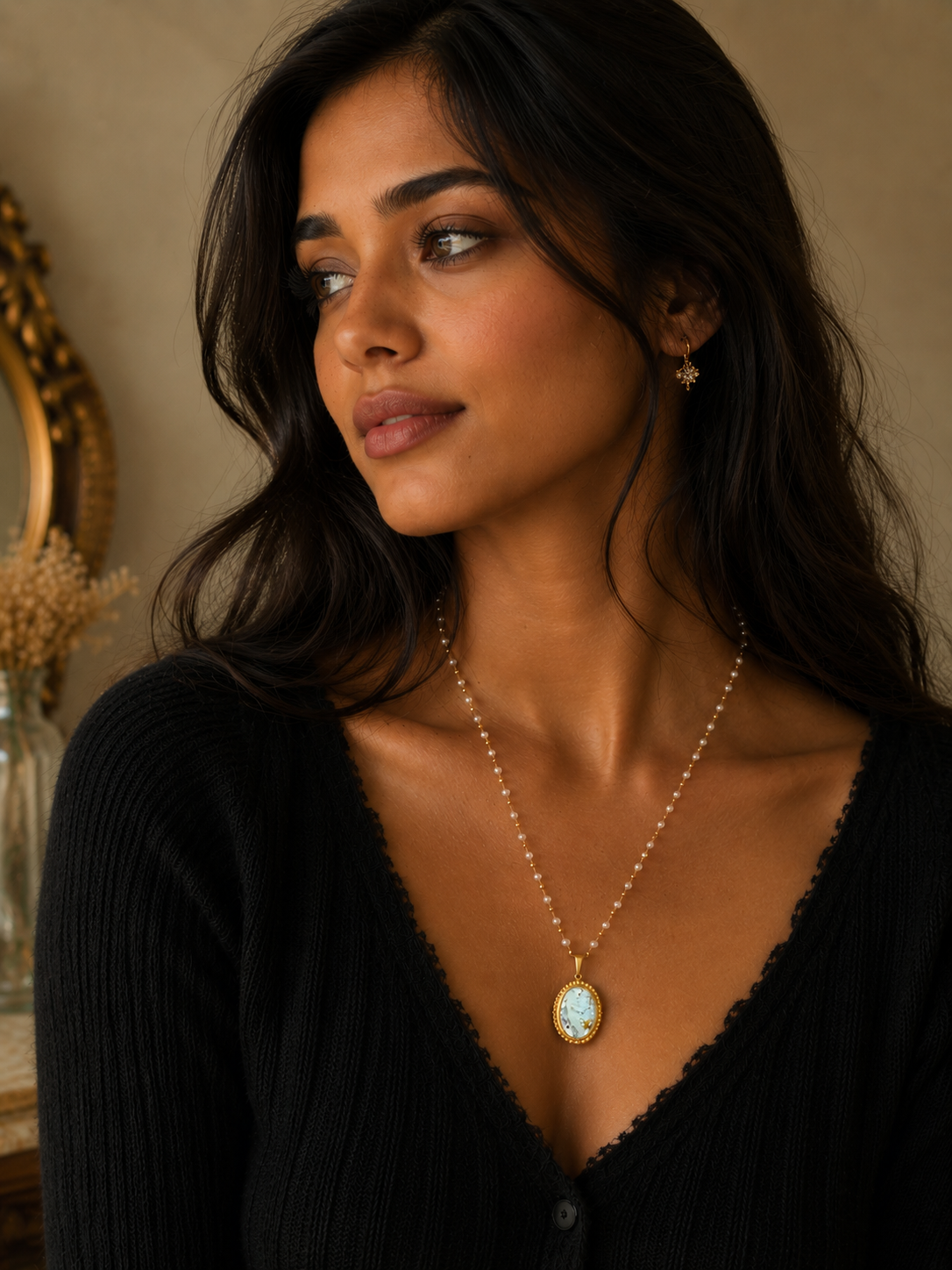 Collier de perles transparente de la fée planissette