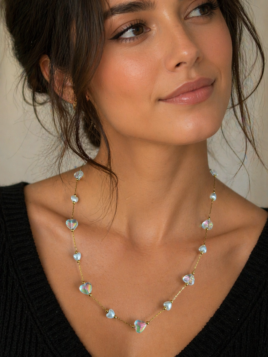 Collier pluie de petit cœur