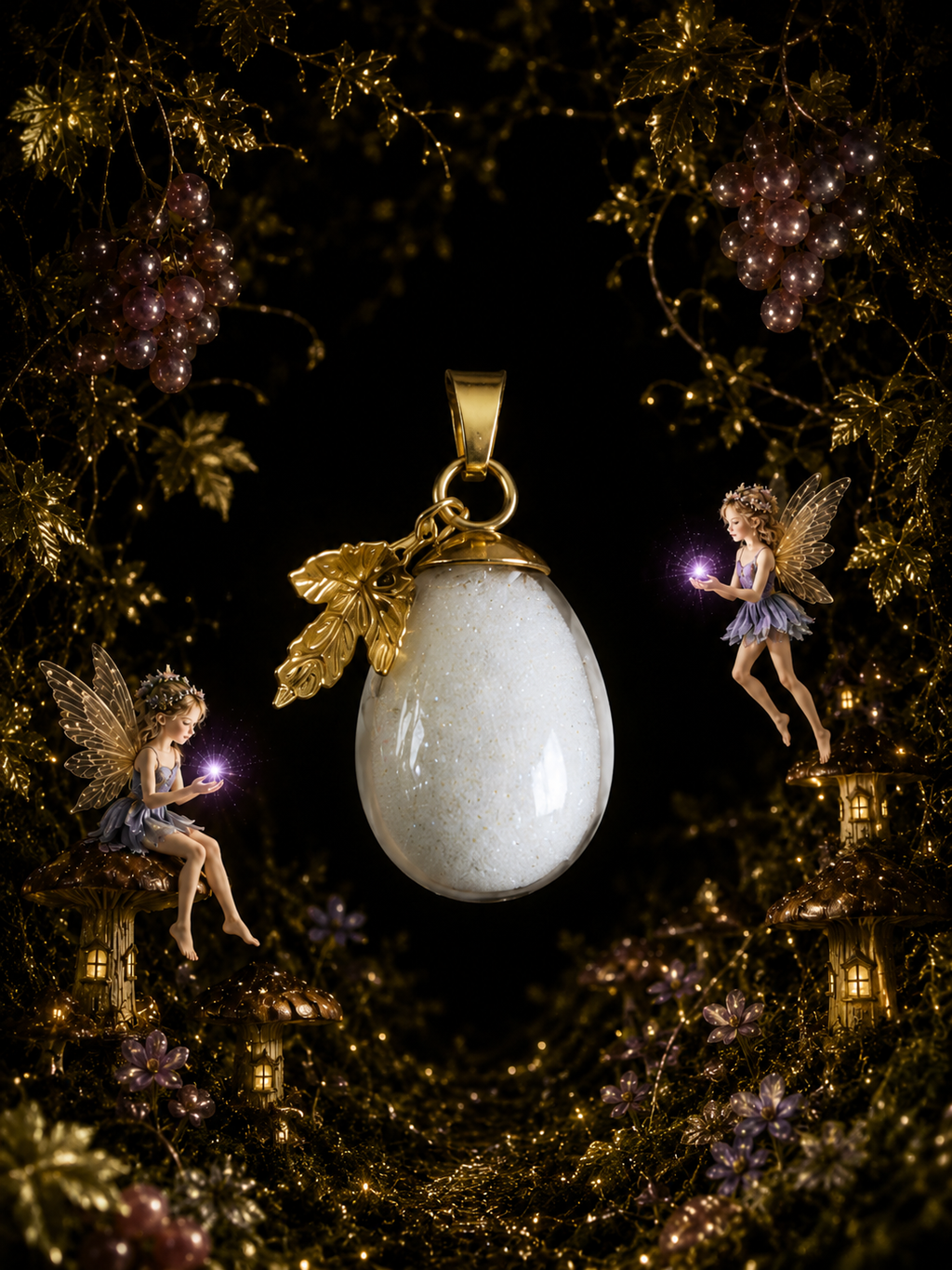 Collier petit raisin Mauve — Grappe Enchantée
