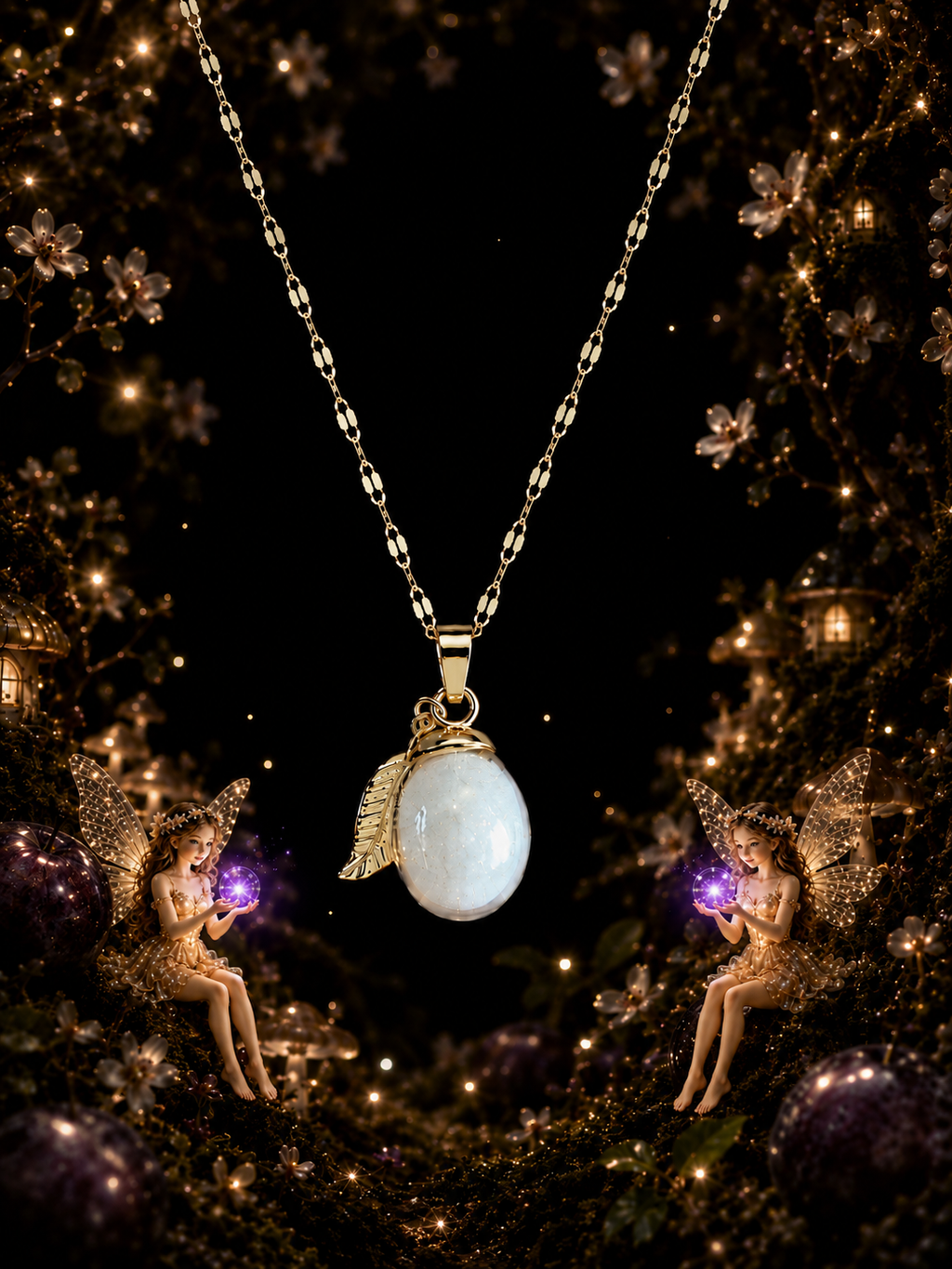 Collier Prune Violette — Nuit Enchantée