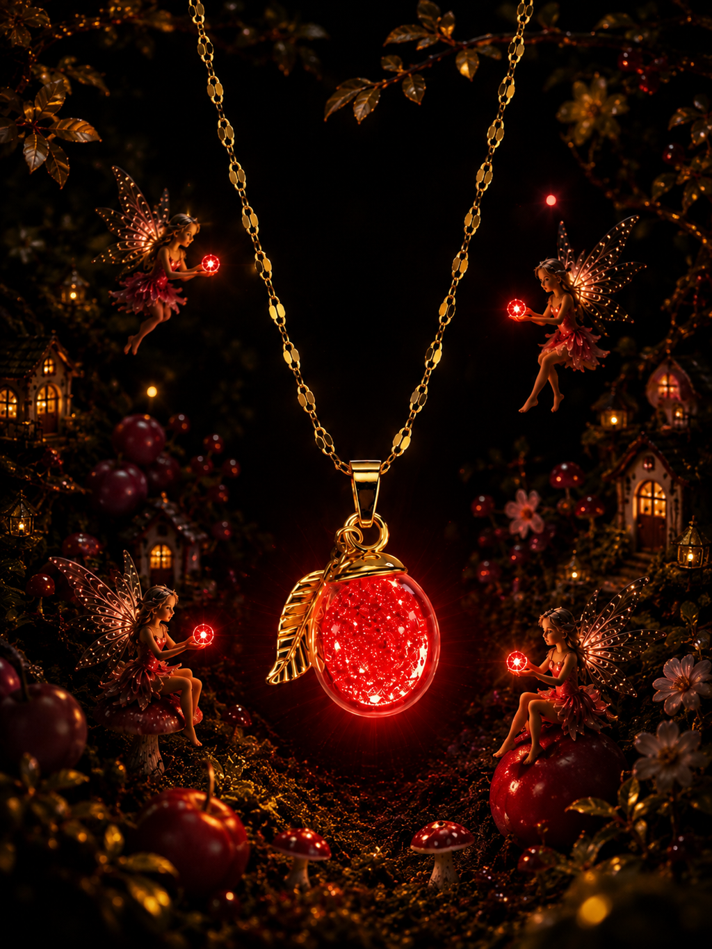 Collier Prune Rouge — Éclat des Fées