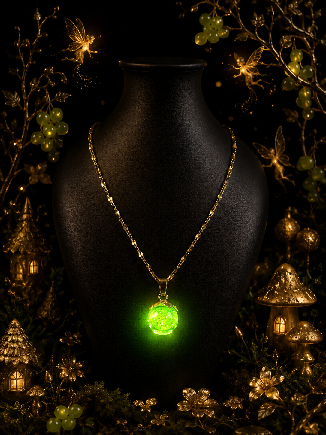 Collier Petite Groseille Verte — Lueur d’émeraude