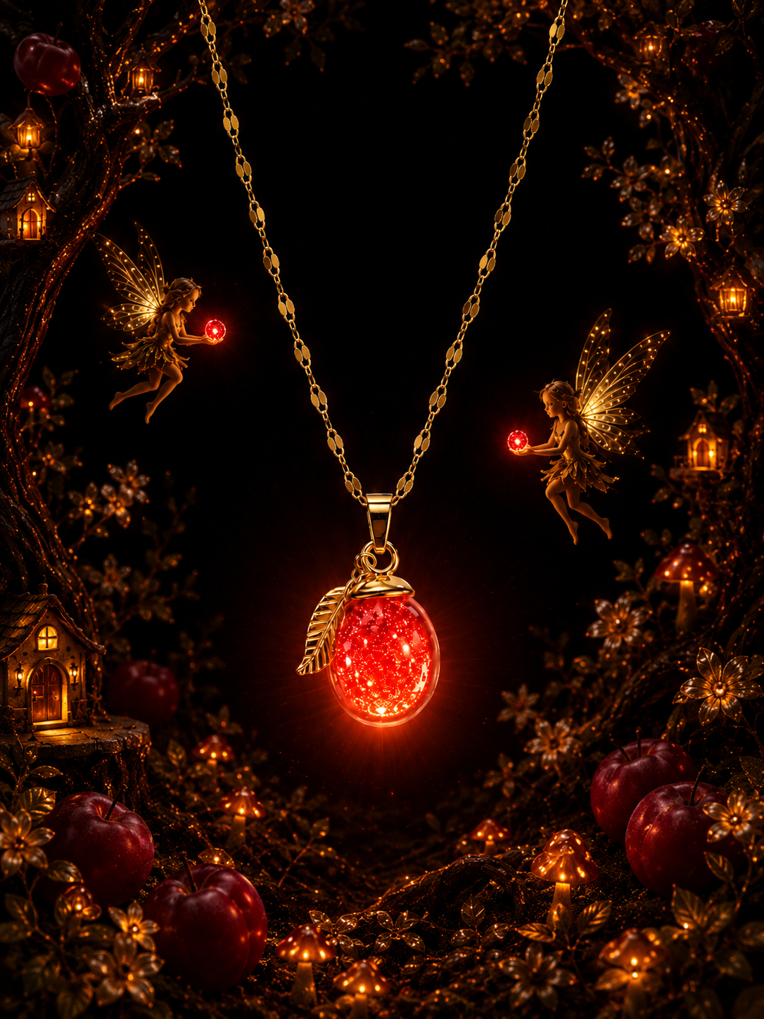 Collier Prune Rouge — Éclat des Fées