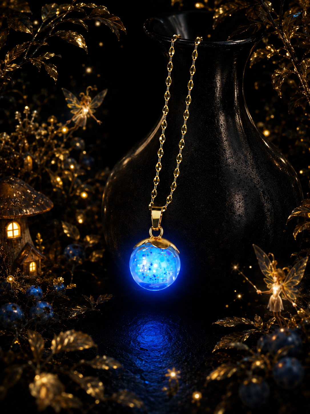 Collier Myrtille Bleue — lumière de topaze