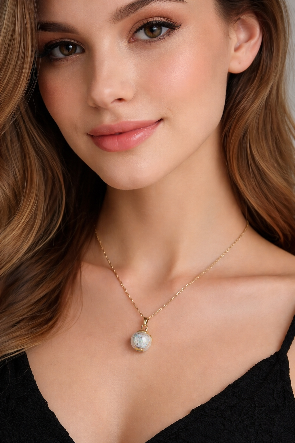 Collier petite pomme verte
