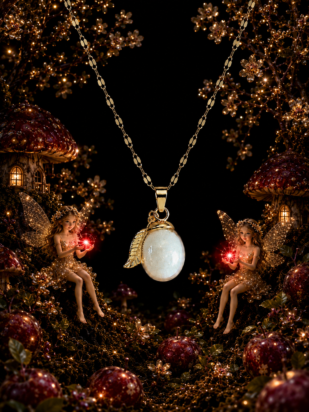 Collier Prune Rouge — Éclat des Fées