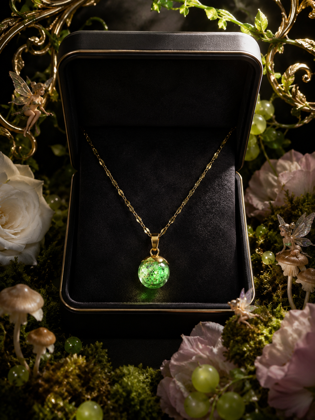 Collier Petite Groseille Verte — Lueur d’émeraude