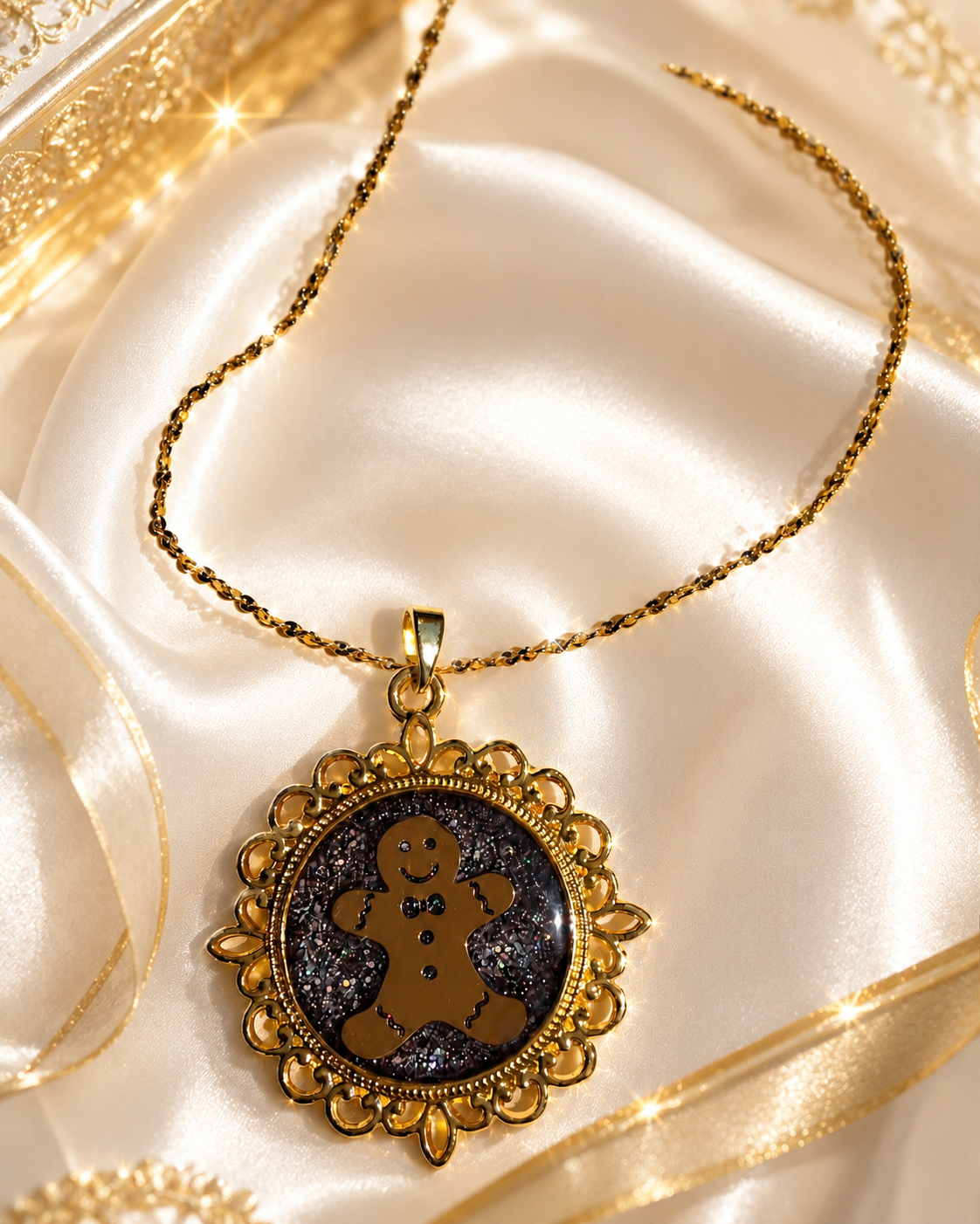 Le collier bonhomme pain d’épices version thermochromique or