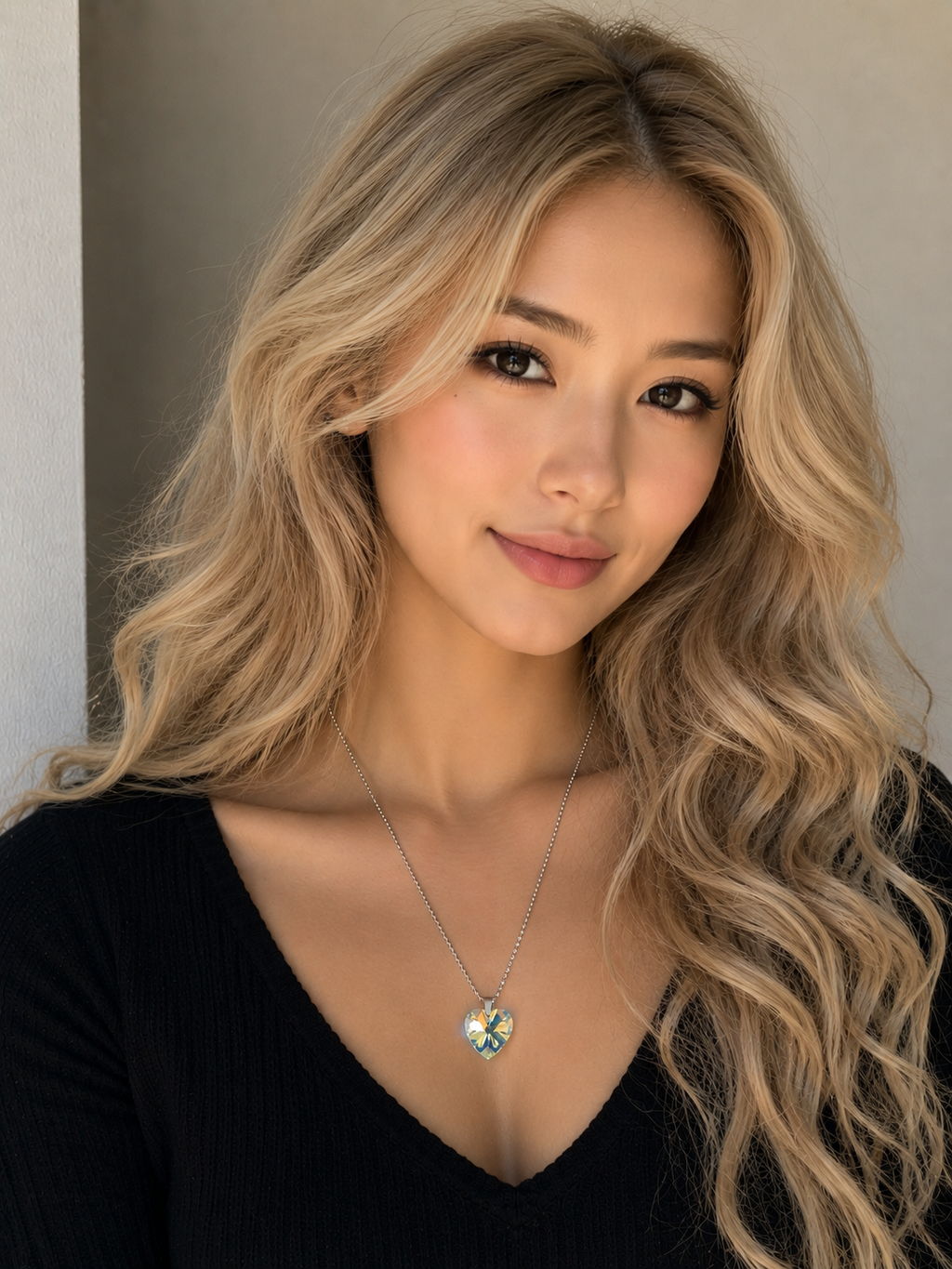 Collier petit cœur en cristal argent