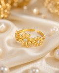 Bague jardin doré 3 marguerites