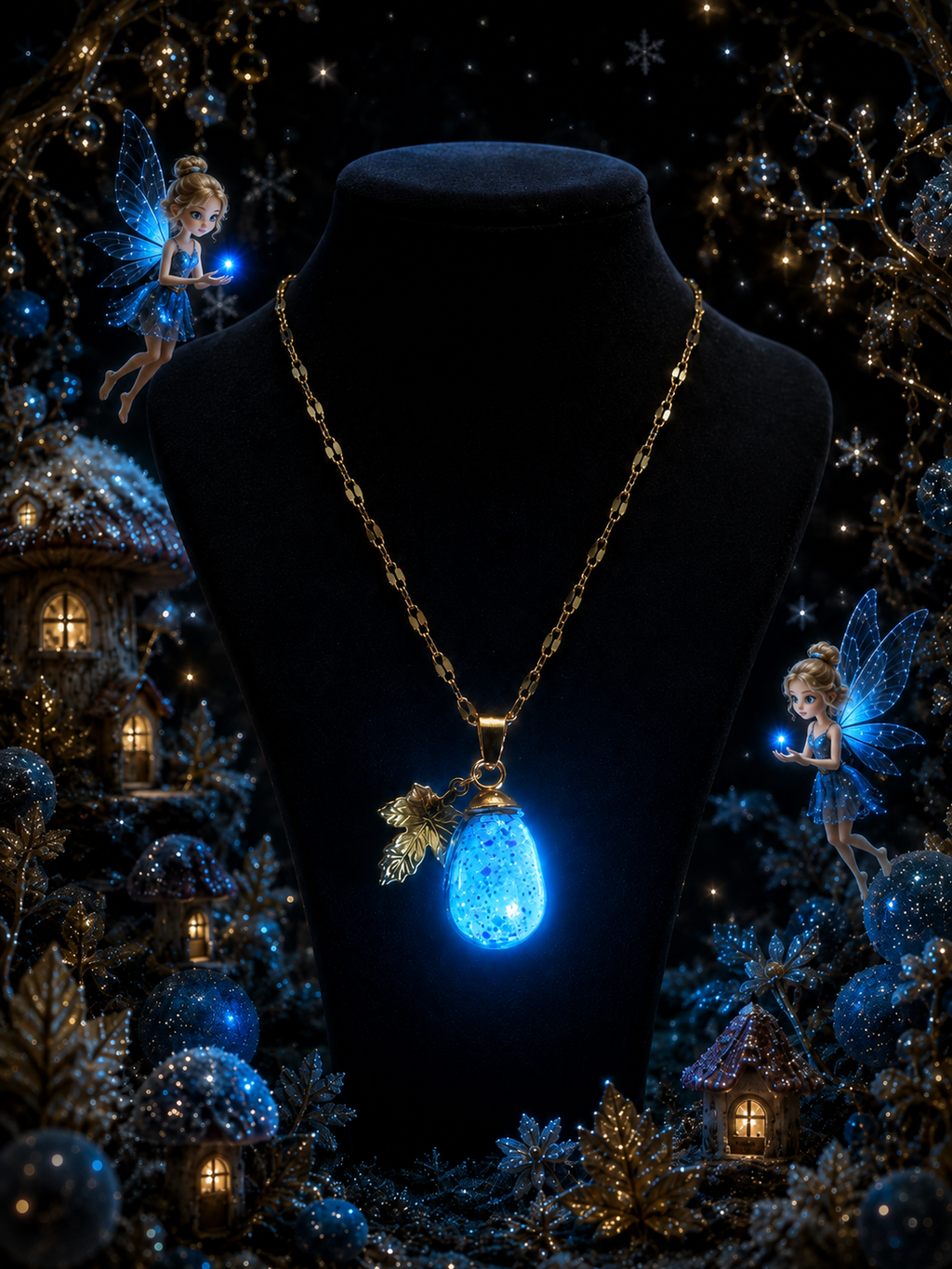 Collier petit Raisin bleu givré — Éclat de topaze