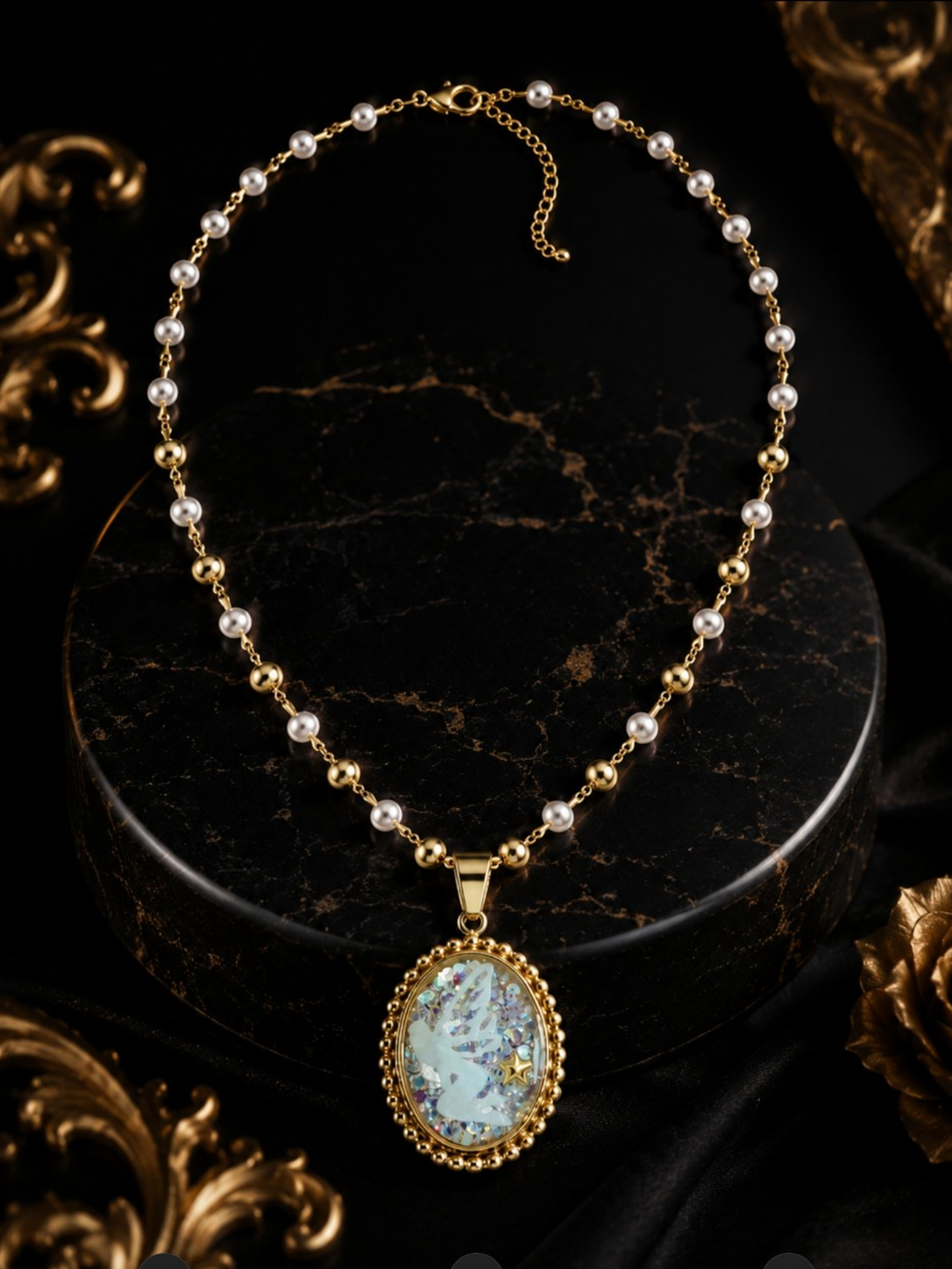 Collier Stellia – Fée lumineuse aux petites perles blanches