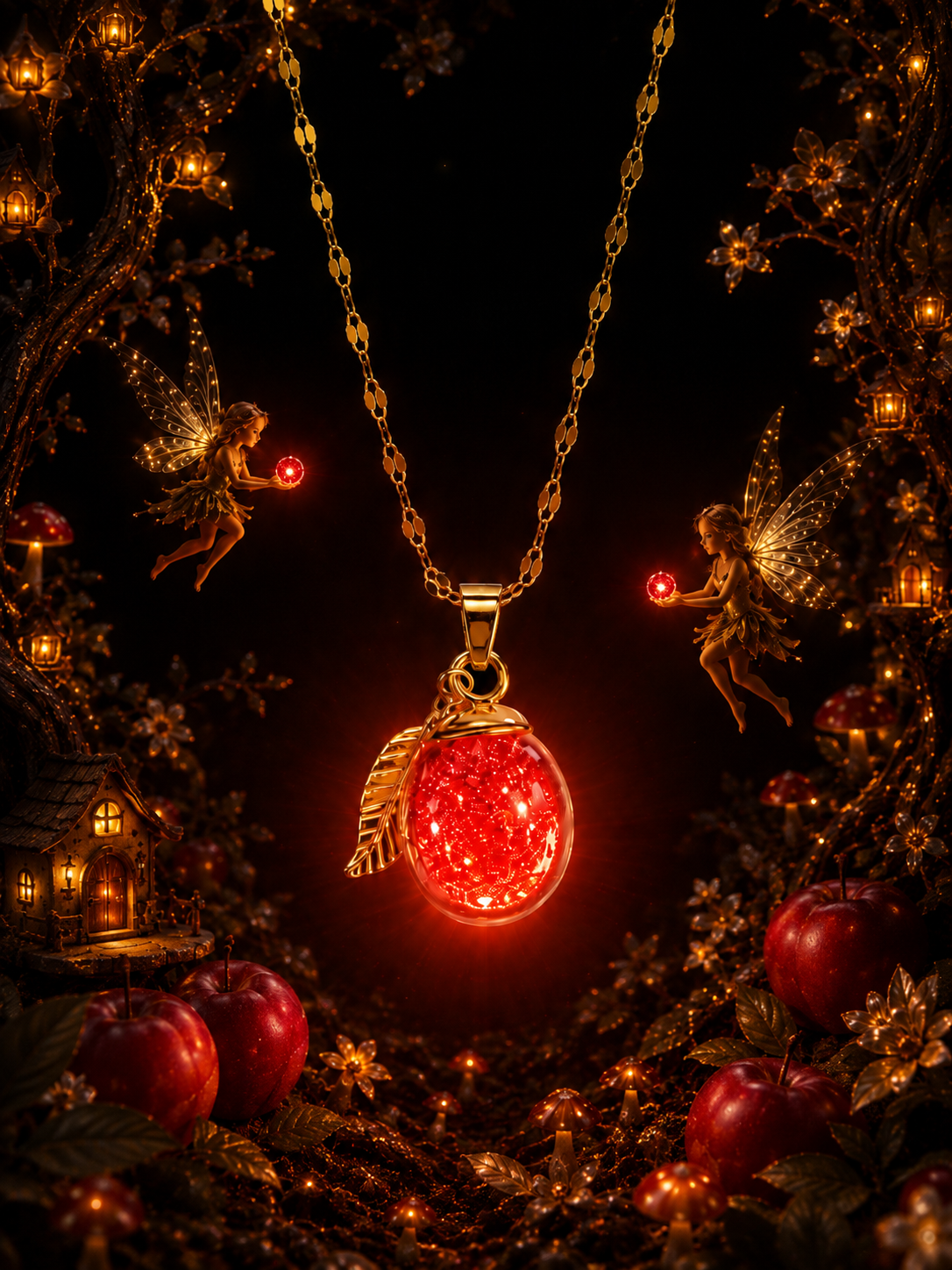 Collier Prune Rouge — Éclat des Fées