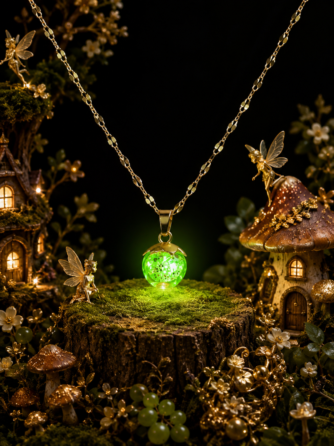 Collier Petite Groseille Verte — Lueur d’émeraude