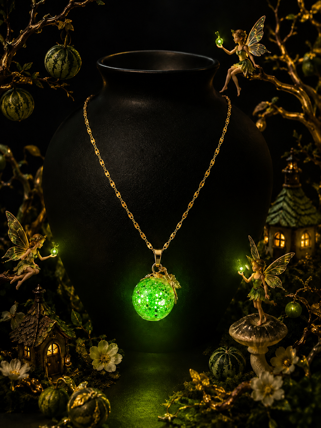 Collier Melon Vert — Jardin Enchanté