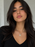 Collier grosse étoile de mer en cristal argent