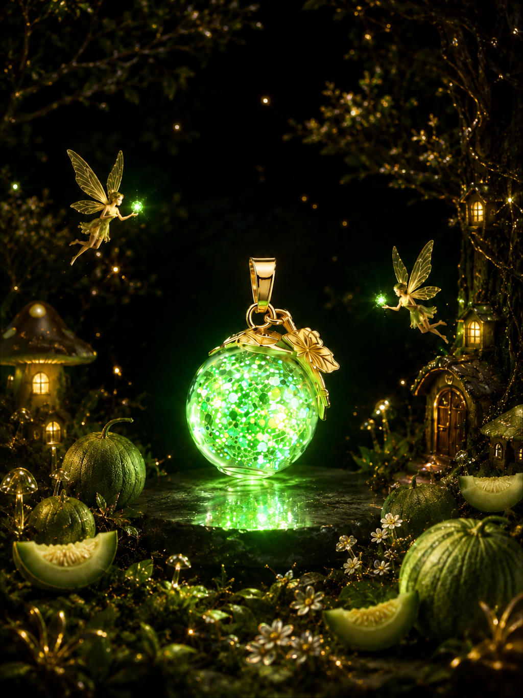 Collier Melon Vert — Jardin Enchanté