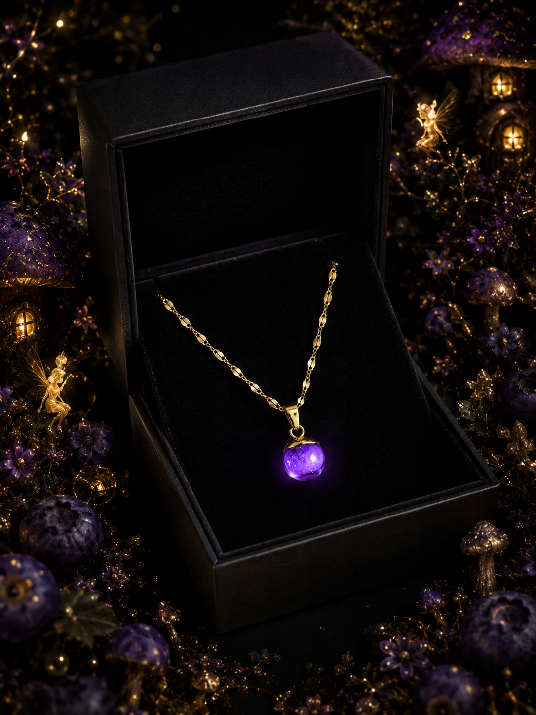 Collier Myrtille Violette — Lueur d’Améthyste
