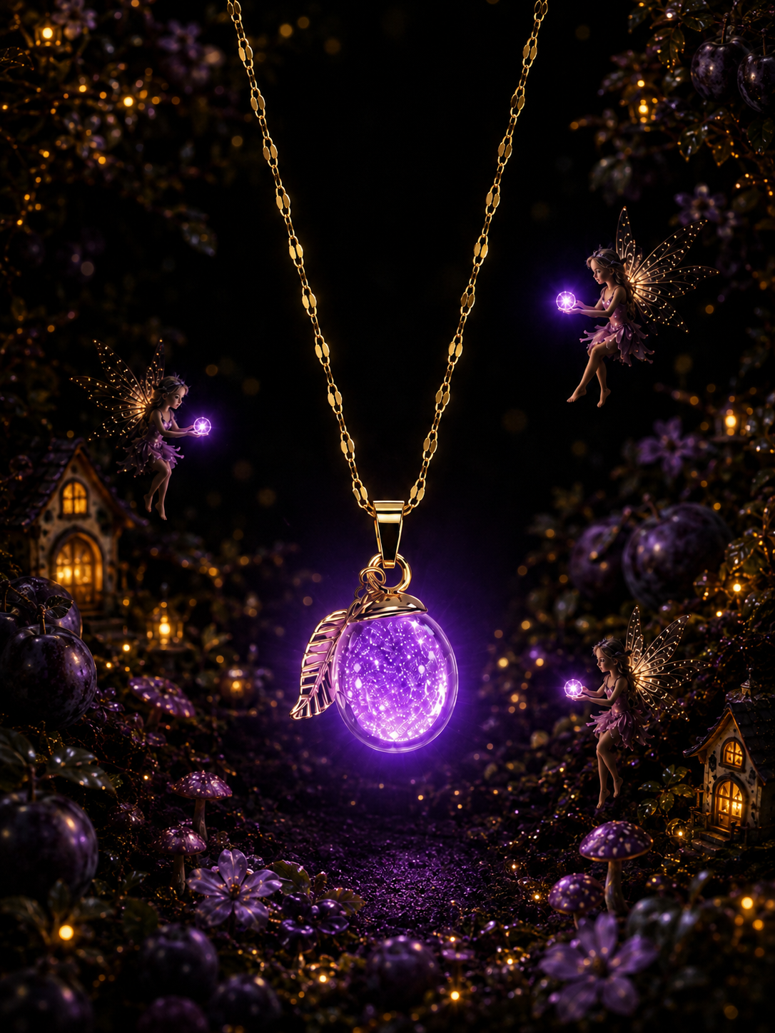 Collier Prune Violette — Nuit Enchantée