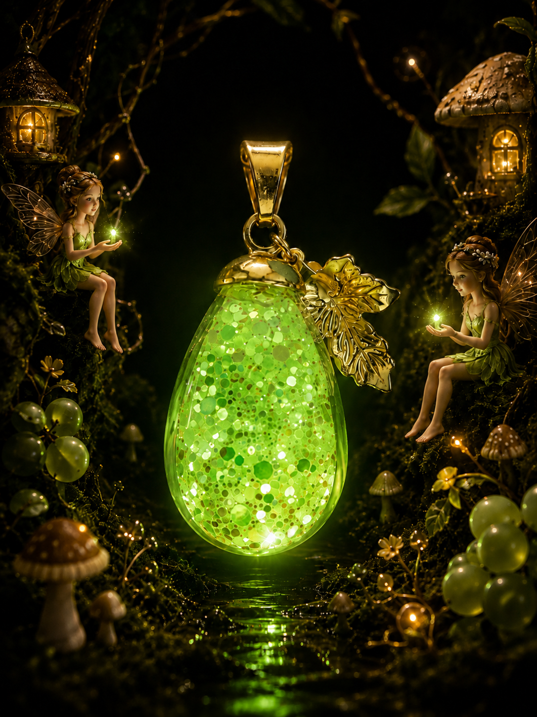 Collier gros Raisin Vert — Éclat Enchanté