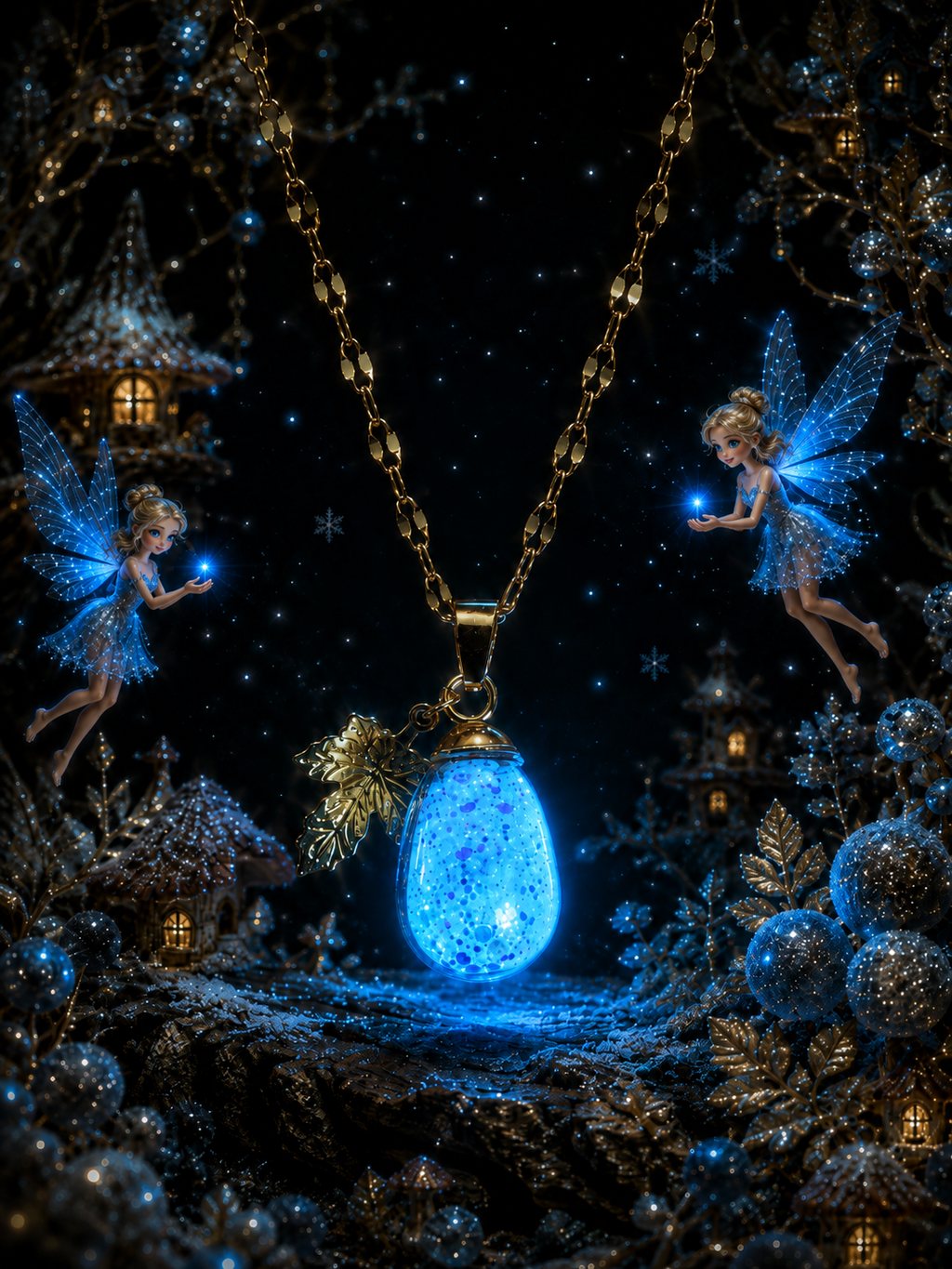 Collier petit Raisin bleu givré — Éclat de topaze