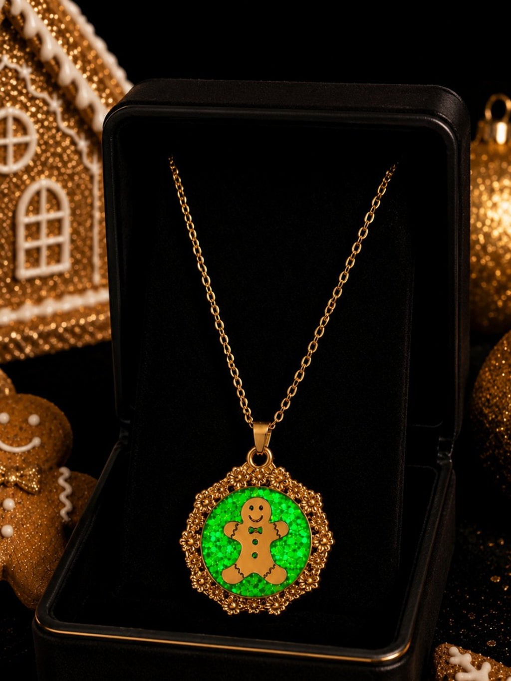 Collier petit biscuit fluorescent enchanté