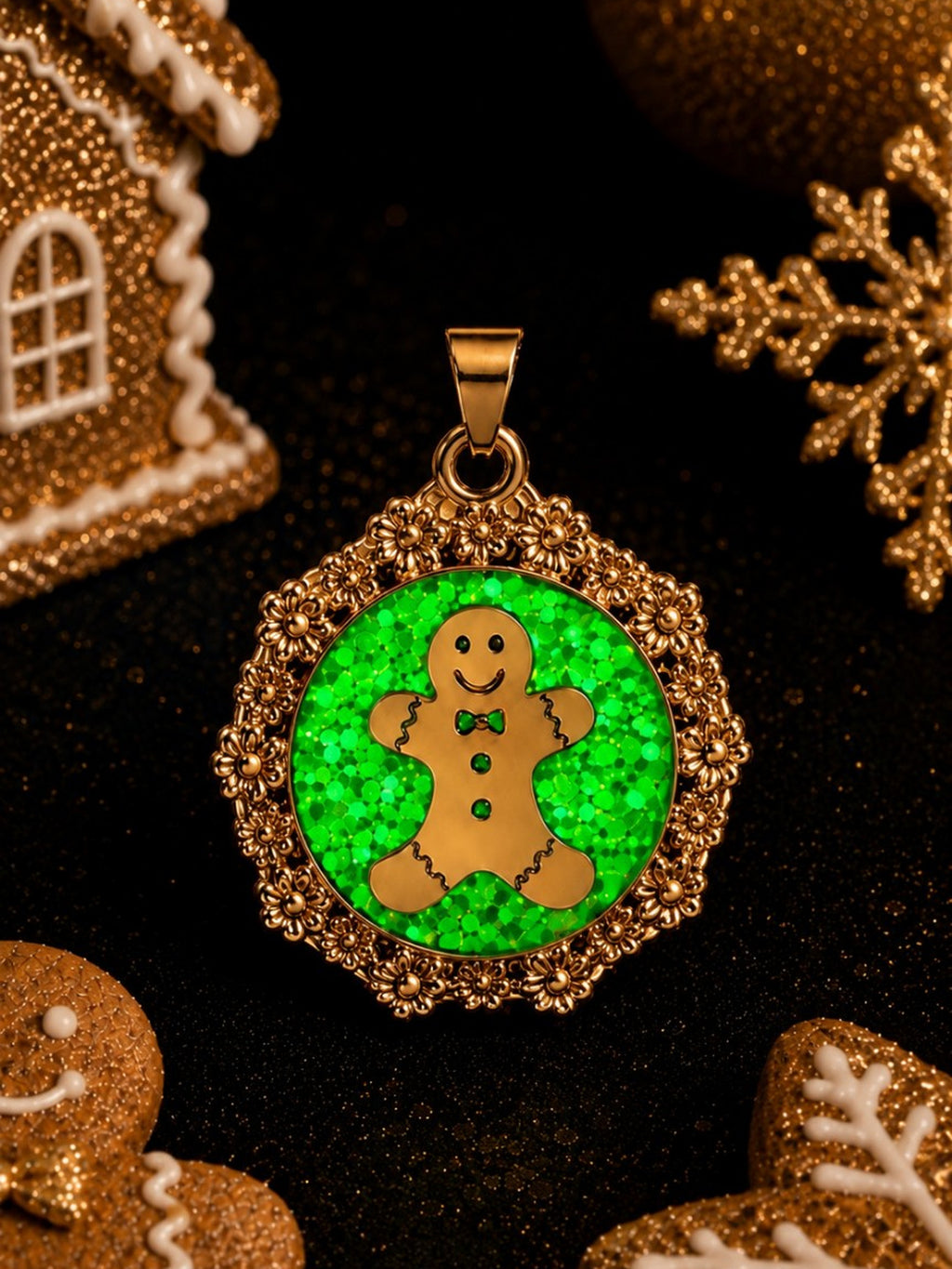 Collier petit biscuit fluorescent enchanté