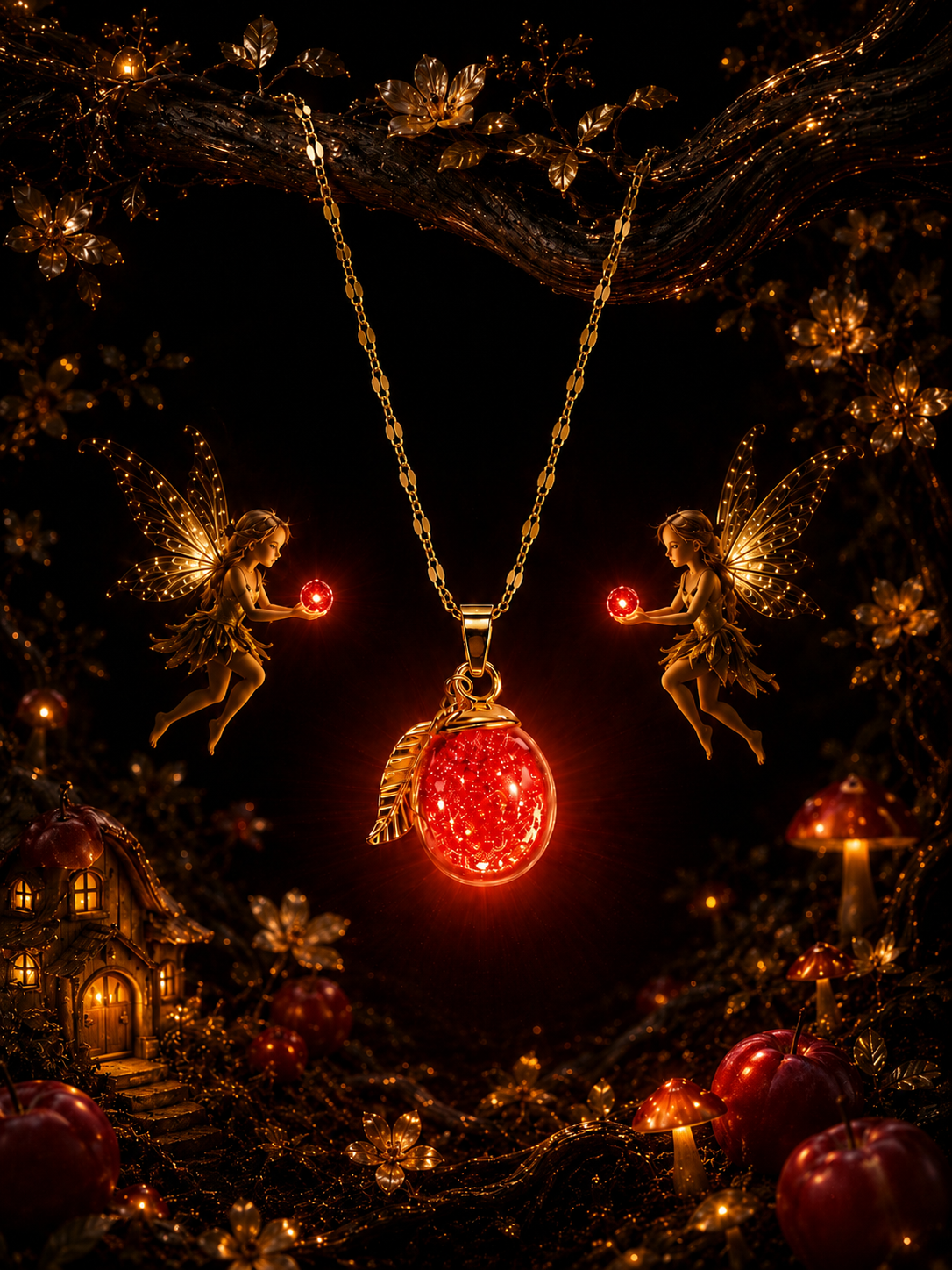 Collier Prune Rouge — Éclat des Fées