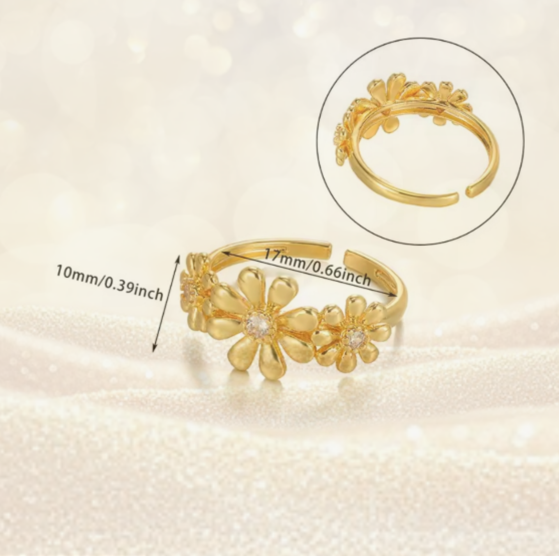 Bague 3 marguerites