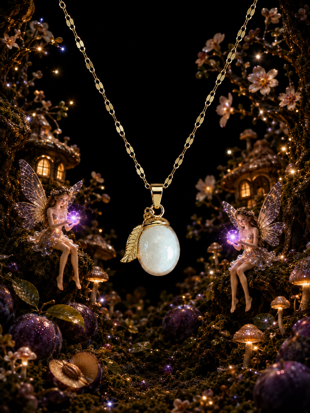 Collier Prune Violette — Nuit Enchantée