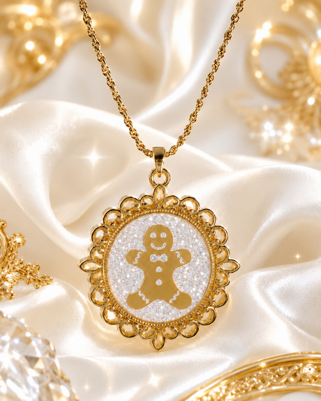 Le collier bonhomme pain d’épices version thermochromique or
