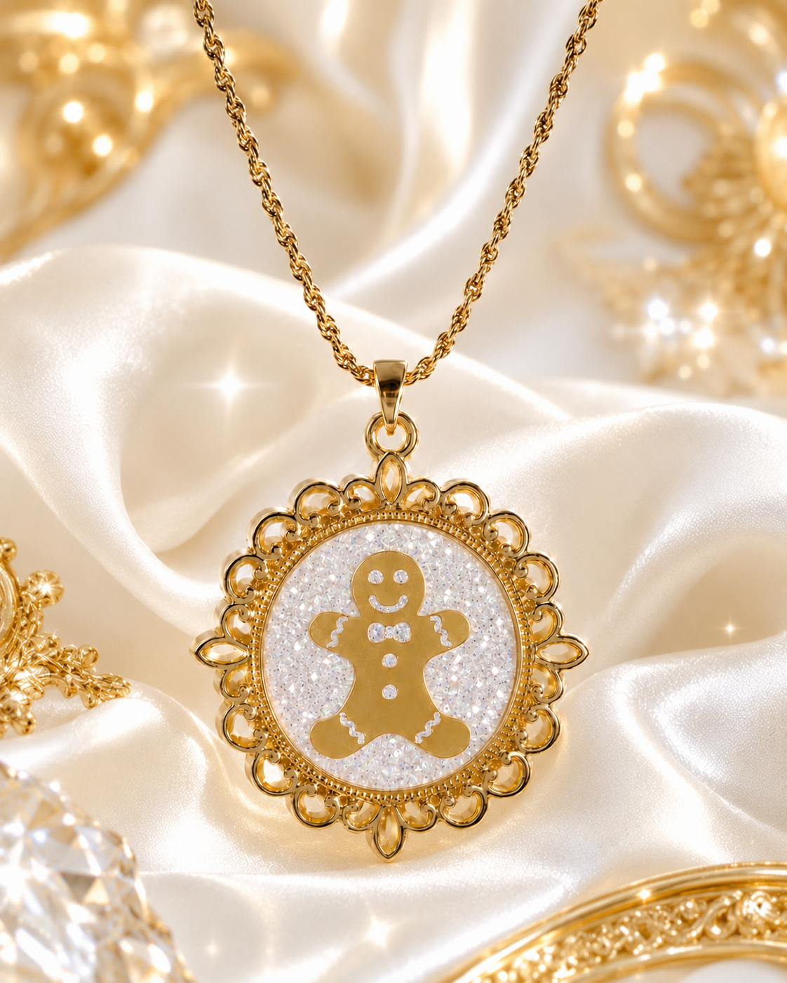 Le collier bonhomme pain d’épices version thermochromique or