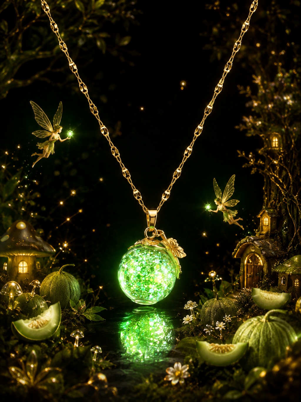 Collier Melon Vert — Jardin Enchanté