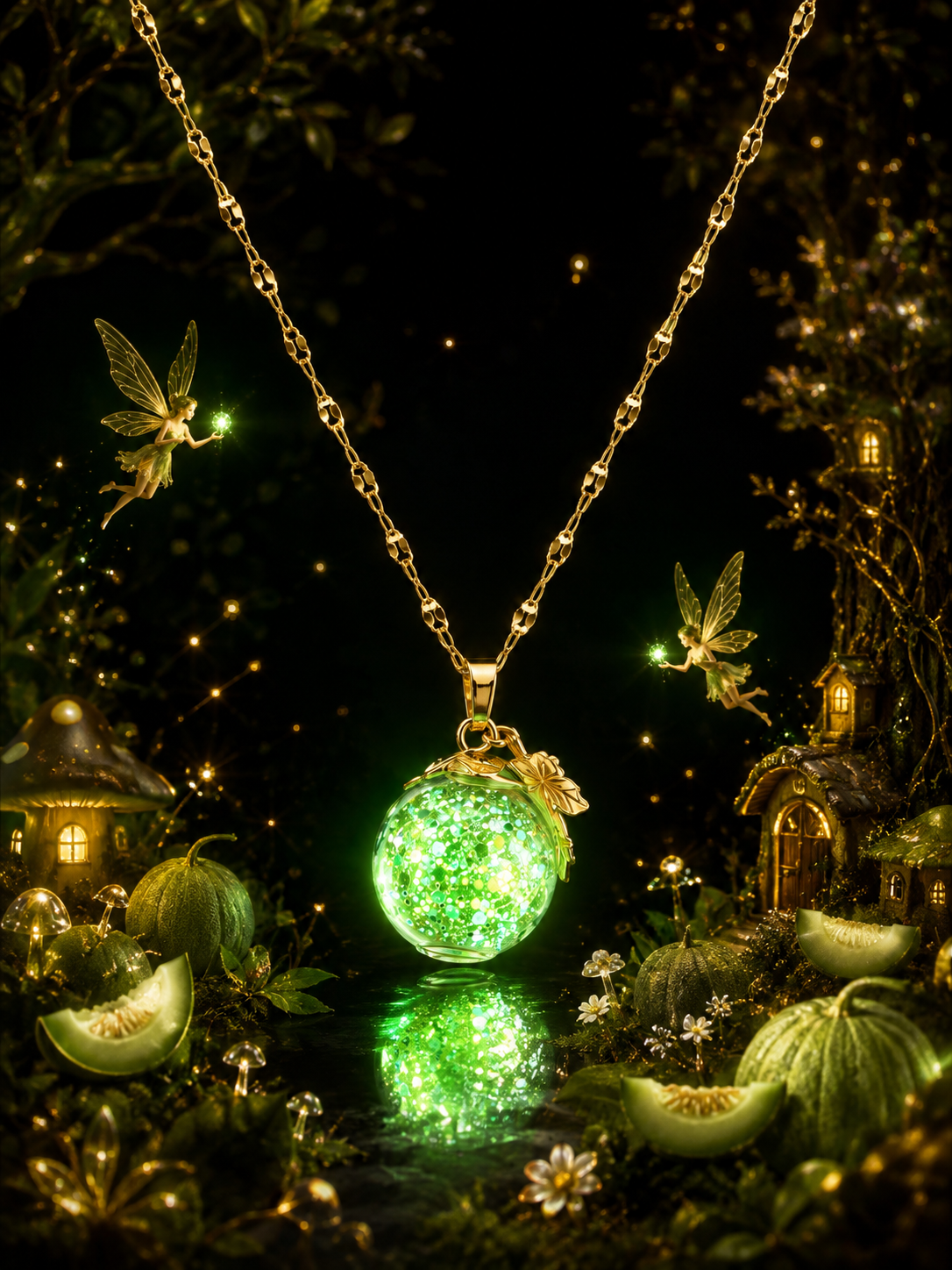 Collier Melon Vert — Jardin Enchanté