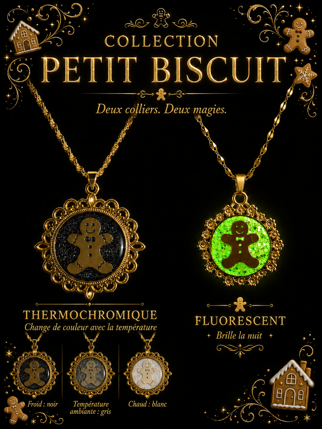 Présentation de la collection de colliers petit biscuit