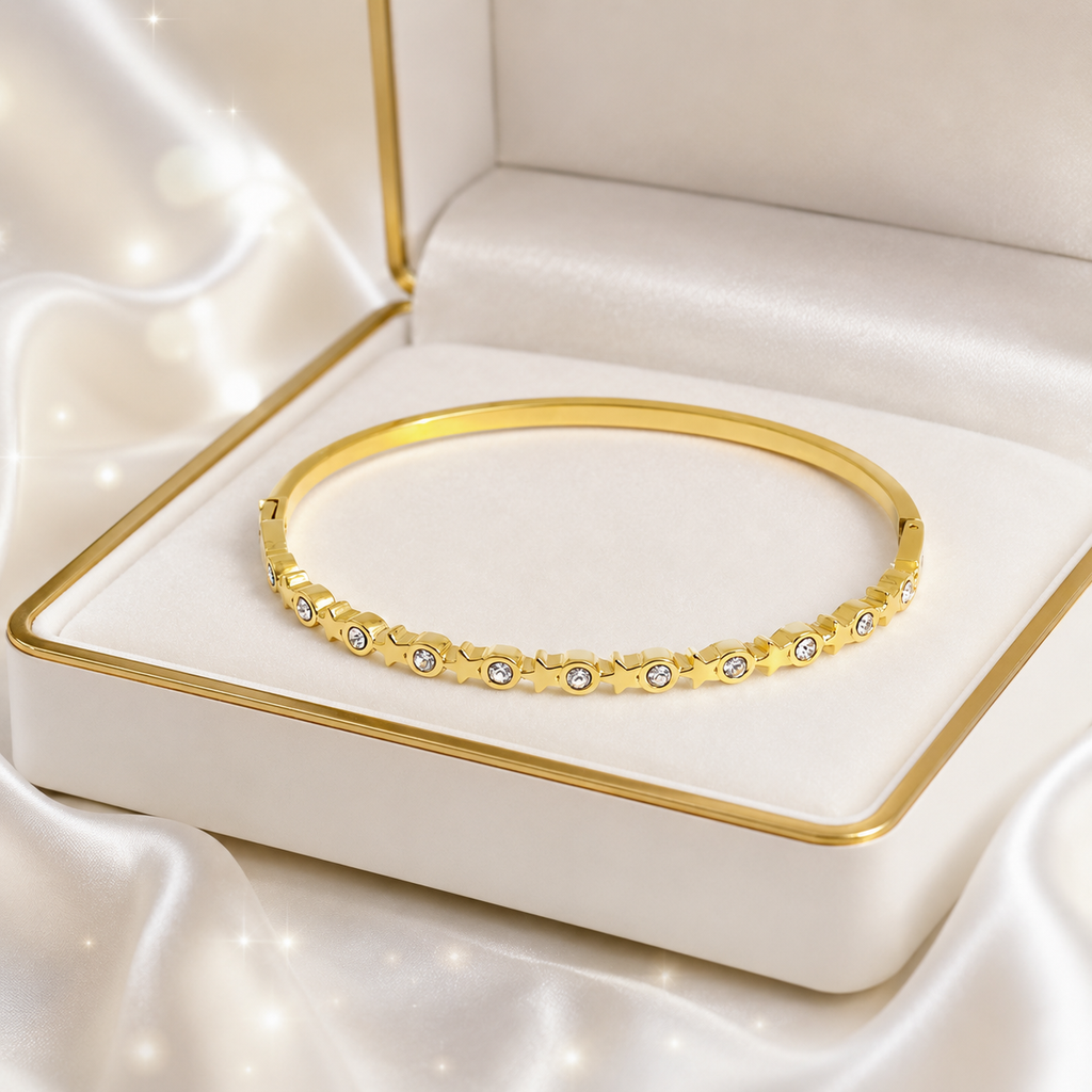 Le bracelet jonc doré étoilé