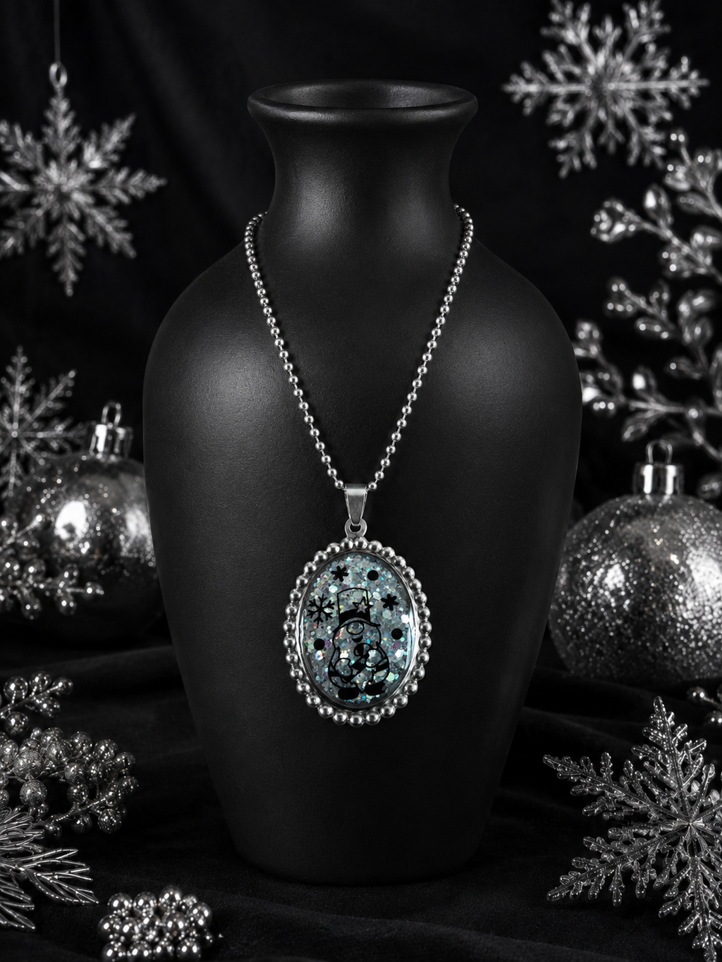Collier Lutin du Père Noël – Magie Fluorescente bleu