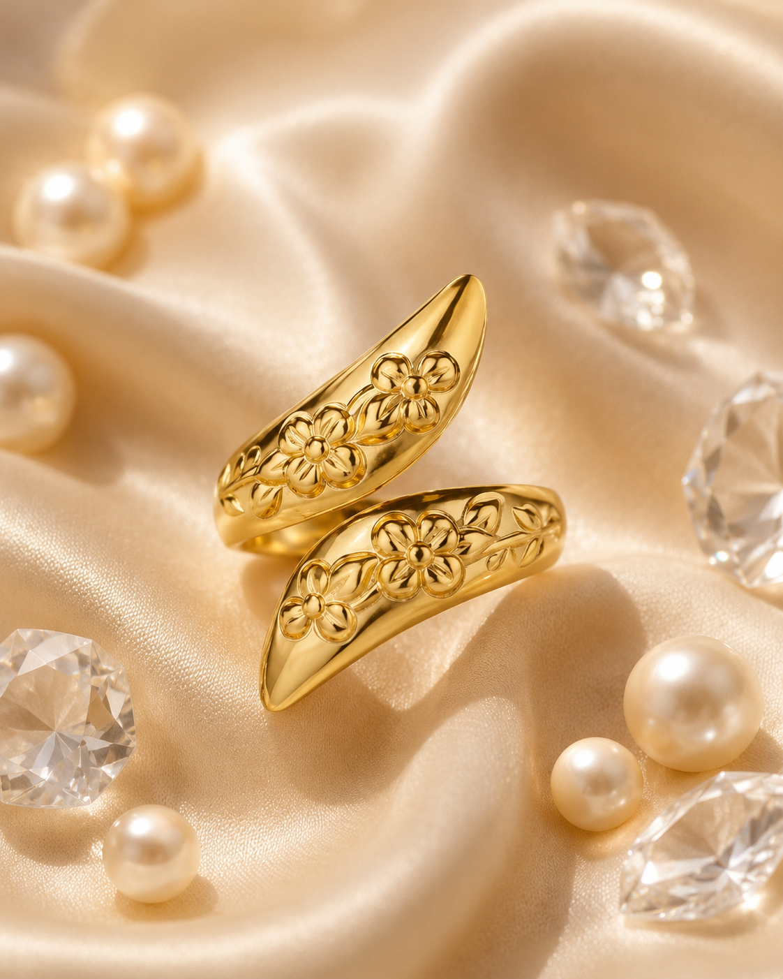 Bague double floral