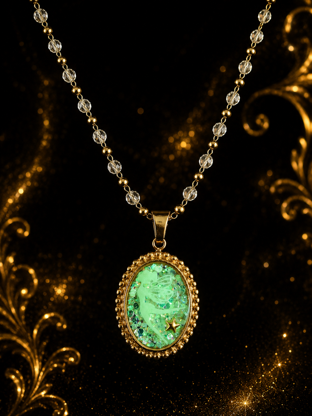 Collier Planissette – Fée lumineuse aux petits cristaux transparents