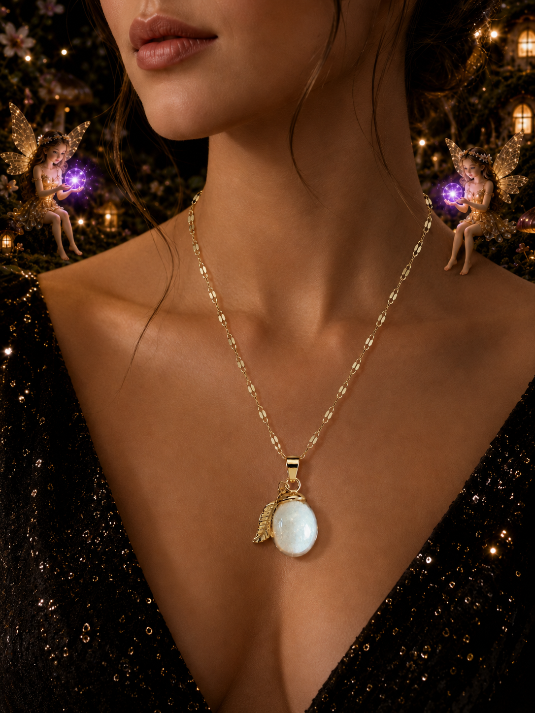 Collier Prune Violette — Nuit Enchantée