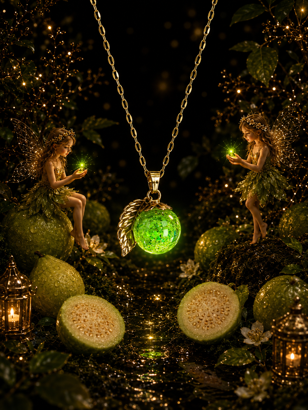 Collier Goyave Verte — Lueur Tropicale